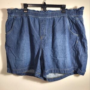 Lane Bryant blue jean paper bag shorts women's 20  #2642
